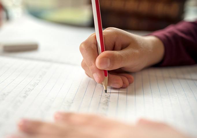child writing