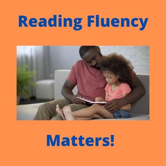 child is reading to her father